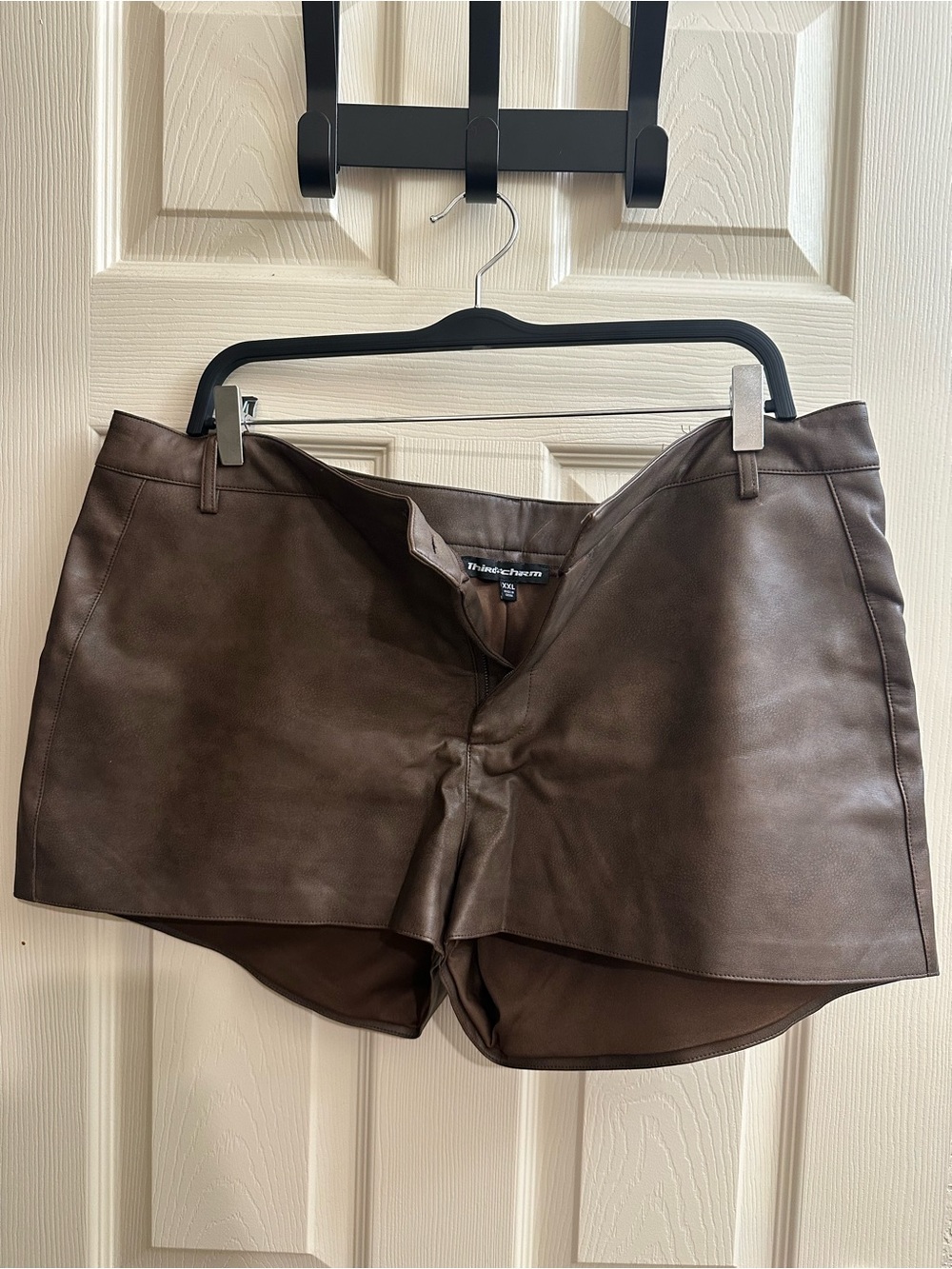 PacSun Brown High-Waist Faux Leather Shorts